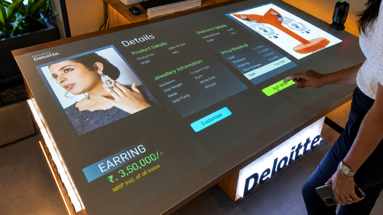 Deloitte interactive product recognition table for jewelry retail engagement
